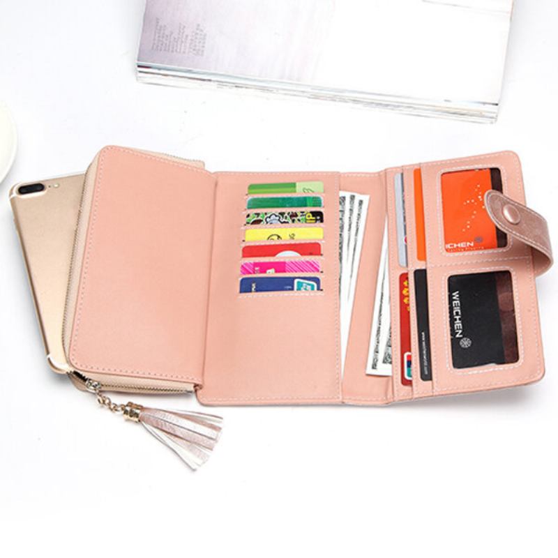 Γυναικείο Laser Pu Δερμάτινο Πορτοφόλι Κομψό Wristlet Wallet Clutches Τσάντα