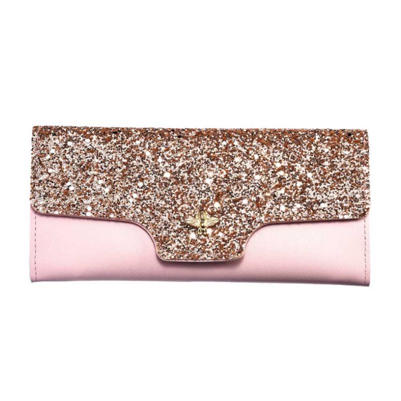 Γυναικείο Πορτοφόλι Paillette Τριπλό Τσαντάκι Clutch Wedding Party Βραδινό