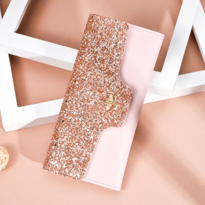 Γυναικείο Πορτοφόλι Paillette Τριπλό Τσαντάκι Clutch Wedding Party Βραδινό