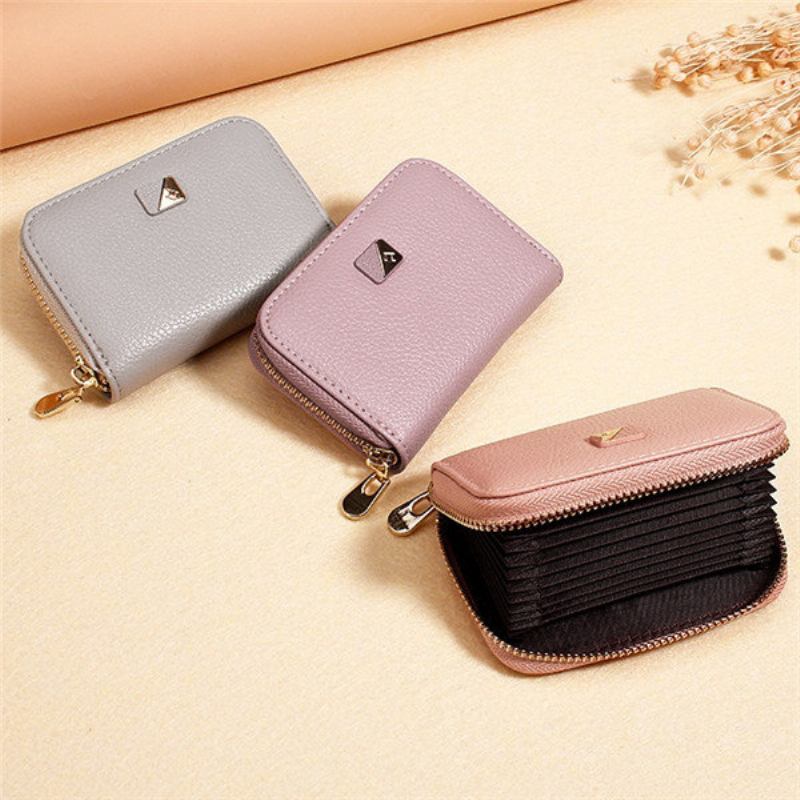 Γυναικείο Pu Leather 9 Card Slot Wallet Leisure Solid Coin Purse