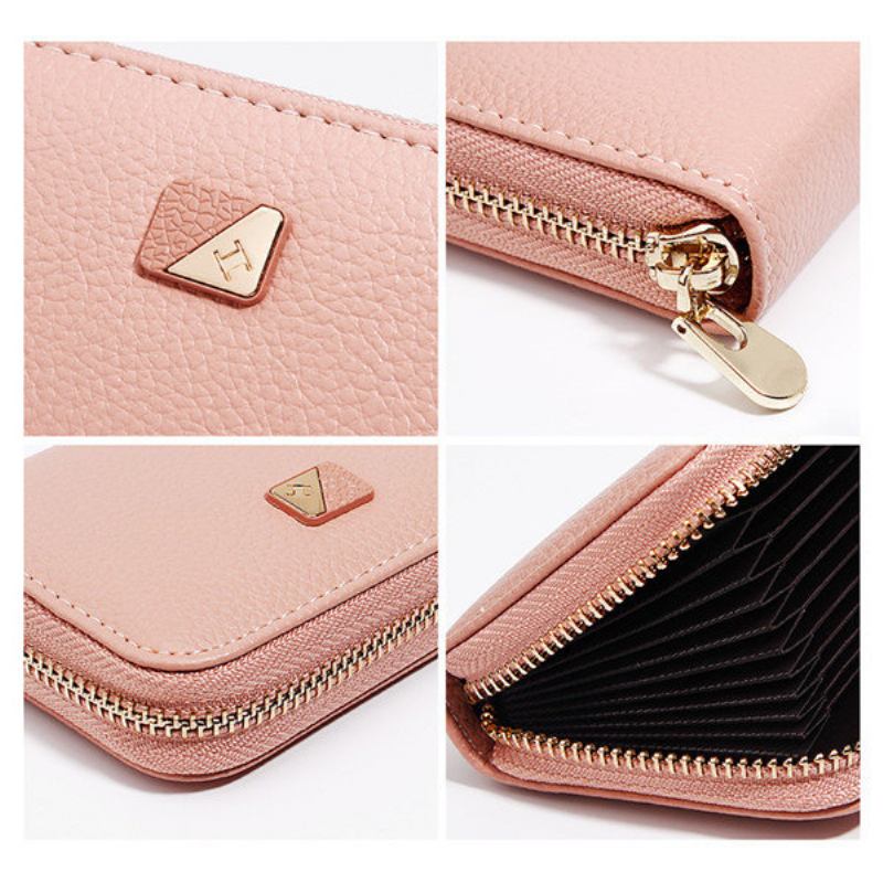 Γυναικείο Pu Leather 9 Card Slot Wallet Leisure Solid Coin Purse