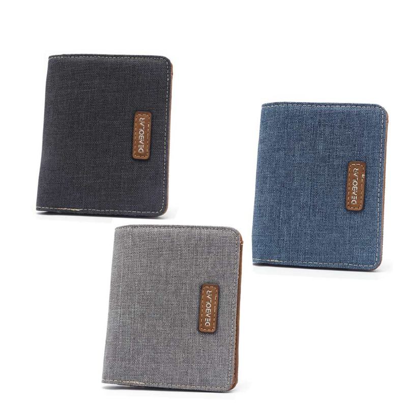 Leisure Canvas Wallet Εξαιρετικά Λεπτό Απλό Πορτοφόλι Youth Traveler Organizer Κάτοχος Μετρητών Ανδρικό Μονόχρωμο