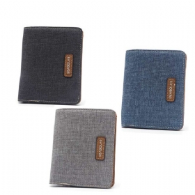 Leisure Canvas Wallet Εξαιρετικά Λεπτό Απλό Πορτοφόλι Youth Traveler Organizer Κάτοχος Μετρητών Ανδρικό Μονόχρωμο