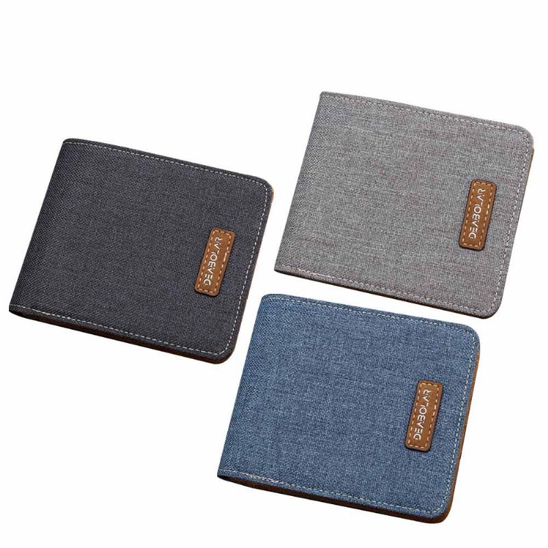 Leisure Canvas Wallet Εξαιρετικά Λεπτό Απλό Πορτοφόλι Youth Traveler Organizer Κάτοχος Μετρητών Ανδρικό Μονόχρωμο