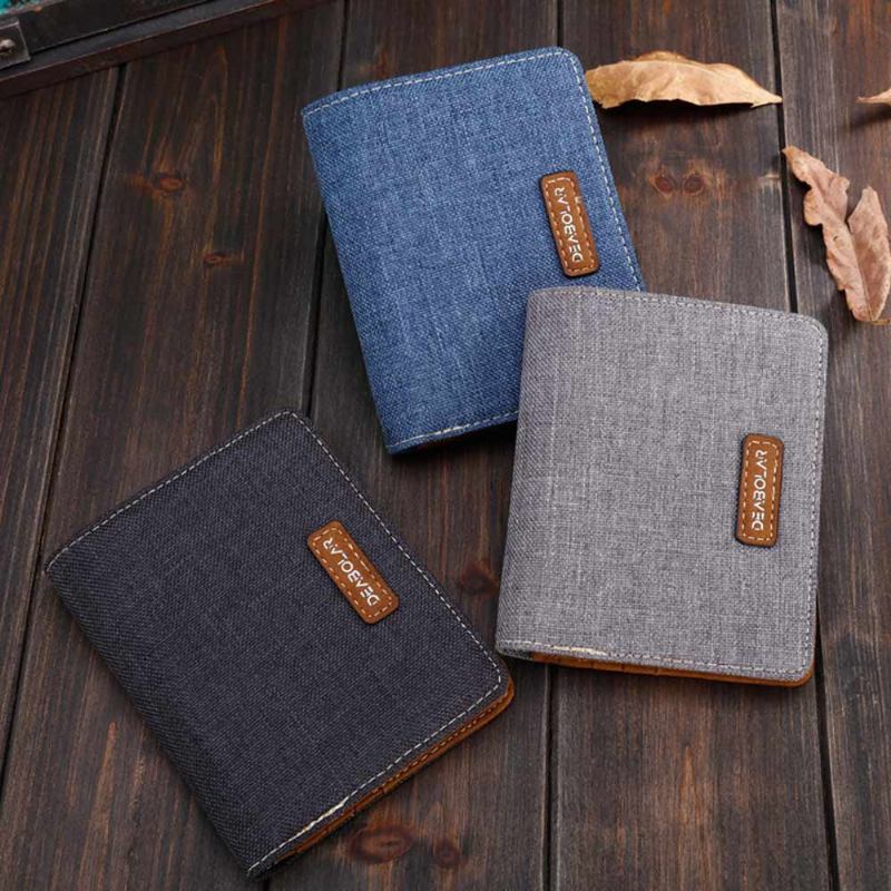 Leisure Canvas Wallet Εξαιρετικά Λεπτό Απλό Πορτοφόλι Youth Traveler Organizer Κάτοχος Μετρητών Ανδρικό Μονόχρωμο