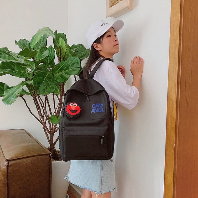 Νέα Vintage Sense Sesame Street Backpack Cartoon Shoulder Bag Ins Girl Heart Student Bag