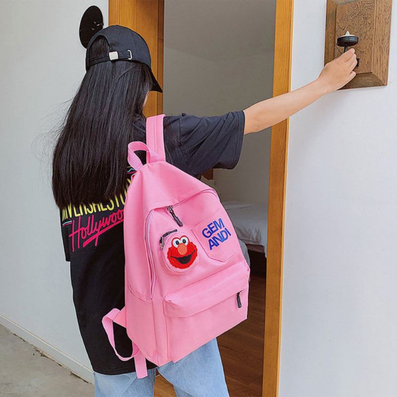 Νέα Vintage Sense Sesame Street Backpack Cartoon Shoulder Bag Ins Girl Heart Student Bag