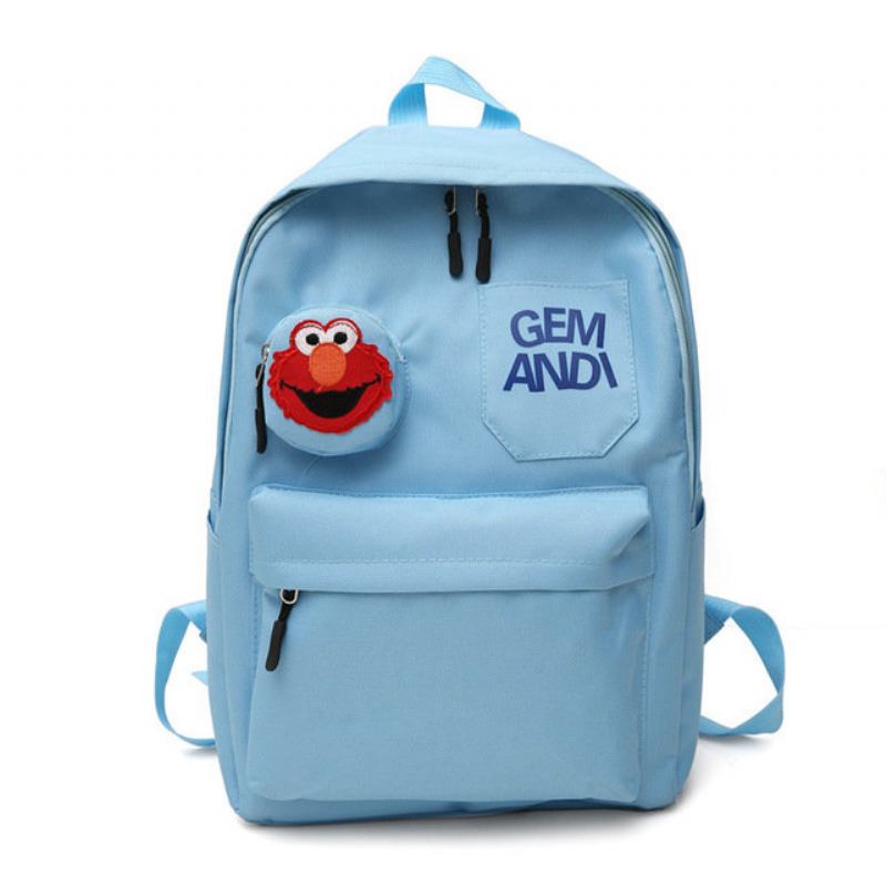 Νέα Vintage Sense Sesame Street Backpack Cartoon Shoulder Bag Ins Girl Heart Student Bag