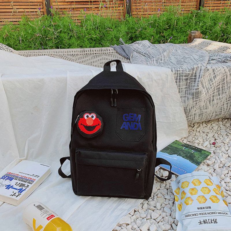 Νέα Vintage Sense Sesame Street Backpack Cartoon Shoulder Bag Ins Girl Heart Student Bag