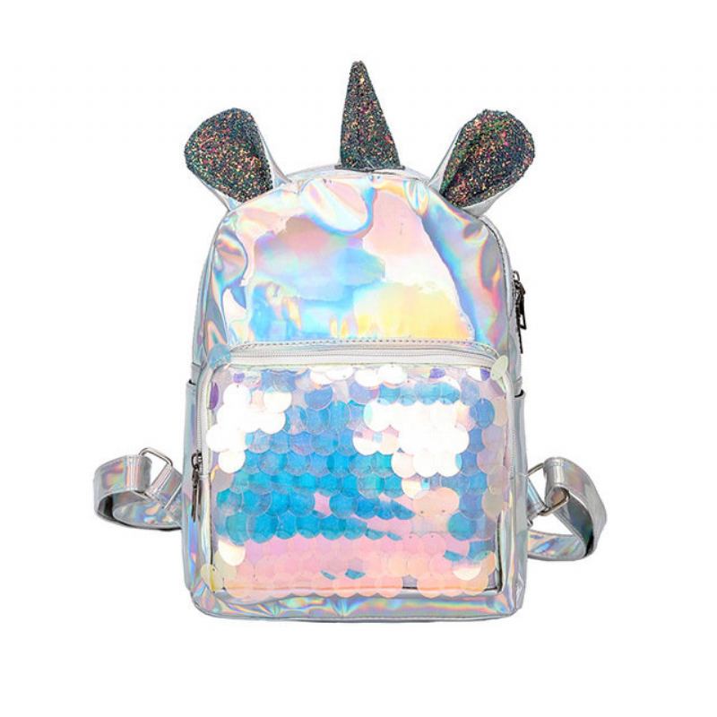 Νέο Σακίδιο Πλάτης Pu Sequin Unicorn Student Charte Bag Cartoon Girl Τσάντα Ώμου Lady