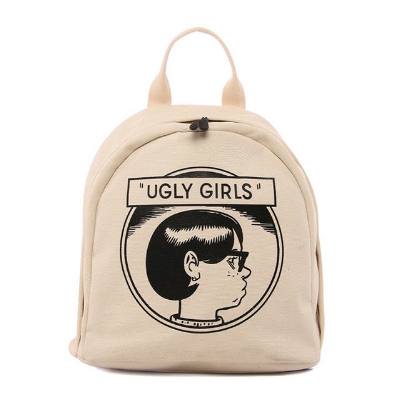 New Ins Canvas Shoulder Bag Vintage Sense Girl Bag College Wind Campus Student Μικρό Σακίδιο Πλάτης