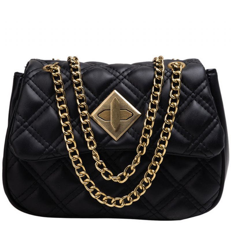 On The New Rhombic Chain Bag Female New Wild Single Shoulder Messenger Bag Casual Small Square Package Tide