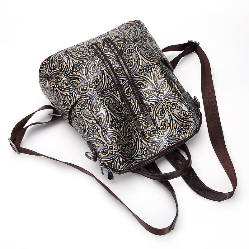 Retro Casual Shoulder Bag Head Layer Τσάντα Ταξιδίου Από Δέρμα Αγελάδας Ταξιδιού Hand Rub Color Backpack