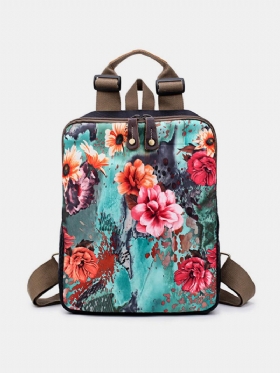 Σακίδιο Πλάτης Brenice Cowhide National Flower Handbags Τσάντες Ώμου Πολλαπλών Λειτουργιών