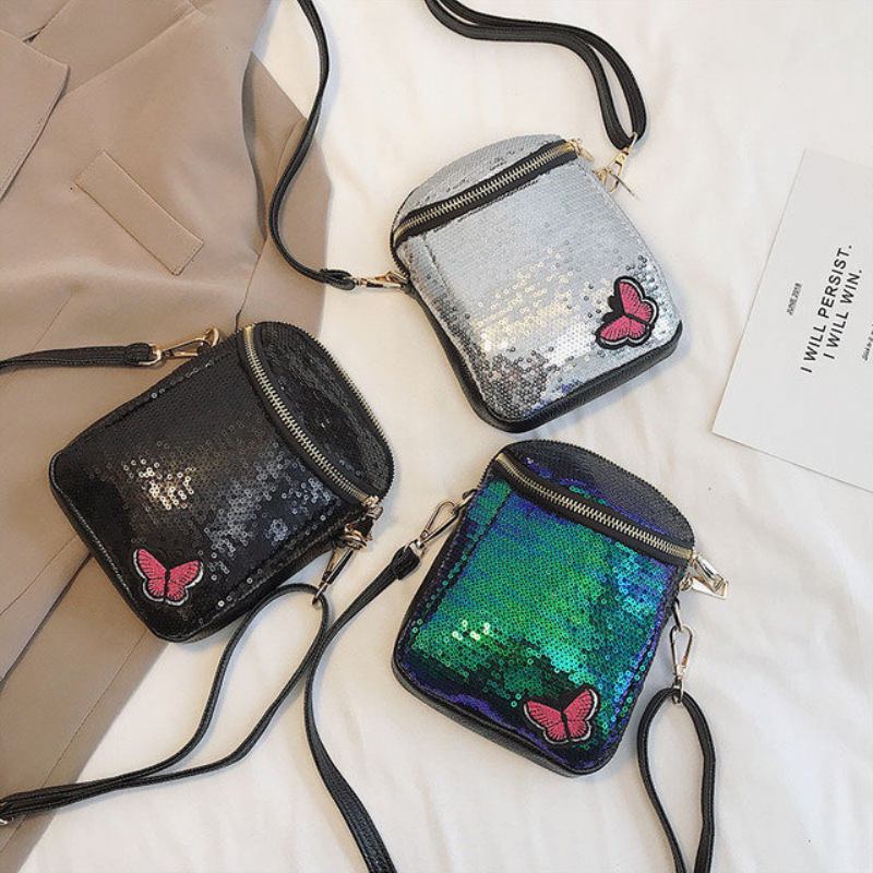 Season New Embroidered Line Butterfly Personality Sequin Τσάντα Για Κινητά Τηλέφωνα Shoulder Slung Mini Bag Cool Γυναικεία