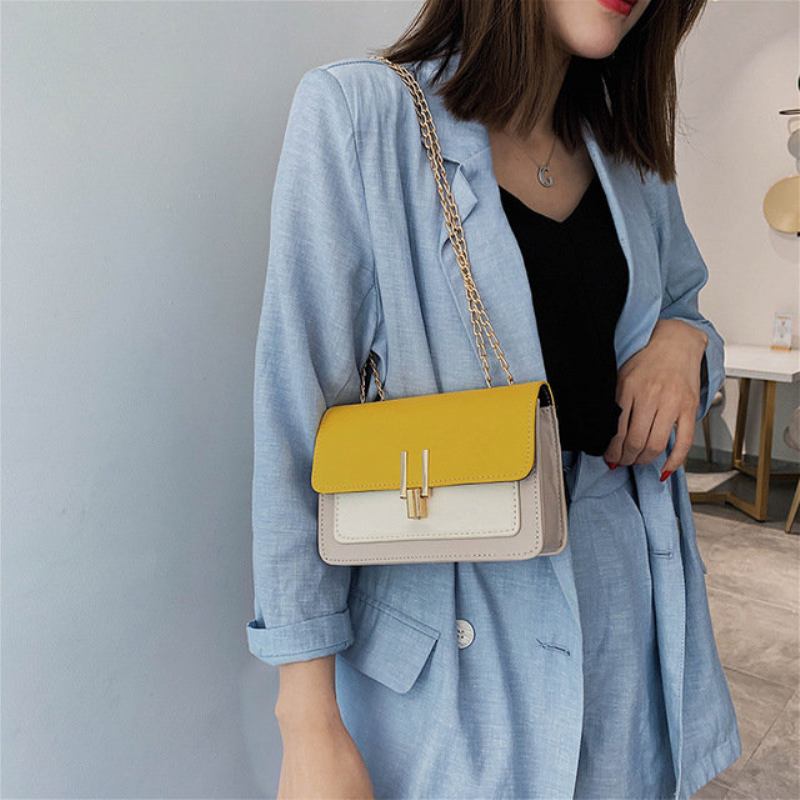 Season Small Bag Fashion Ins Νέα Γυναικεία Τσάντα Μονόπλευρη Αντίθεση Χρώμα Διαγώνιος Μικρή Τετράγωνη