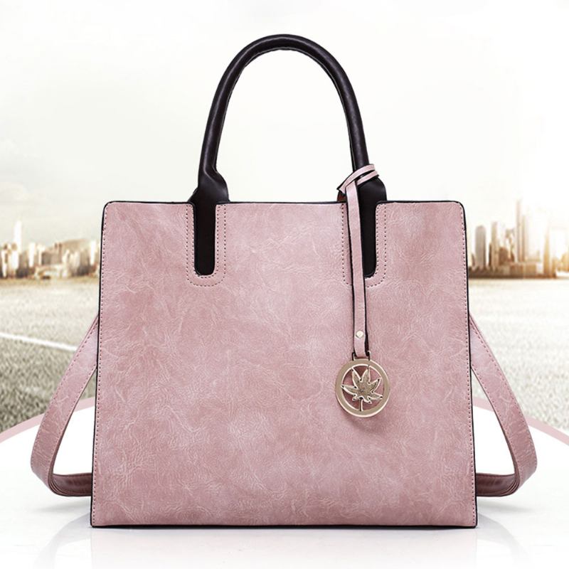 Σετ Γυναικείες Τσάντες - Frosted Pu Leather Lady Handbag & Shoulder Bag & Tote Fashion Satchel Slim Purse 3pcs