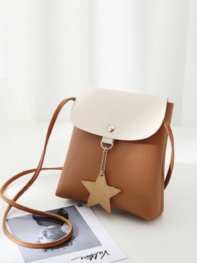 Star Decorational Flap Faux Leather Shoulder Bags Τσάντα Χιαστί Τηλεφώνου Για Γυναίκες