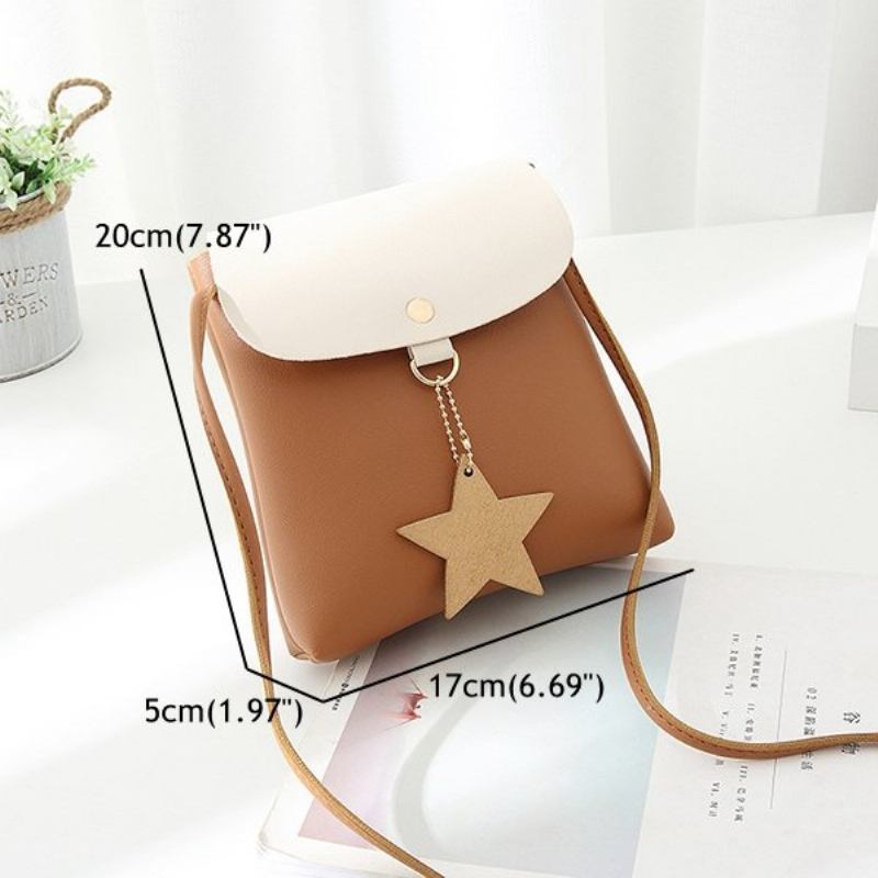 Star Decorational Flap Faux Leather Shoulder Bags Τσάντα Χιαστί Τηλεφώνου Για Γυναίκες