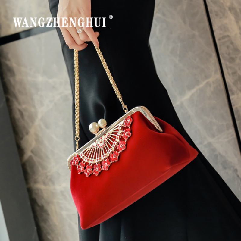 Τσάντα Fashion Diamond Dinner Bag Cheongsam Με Αλυσίδα Νυφική Ώμου