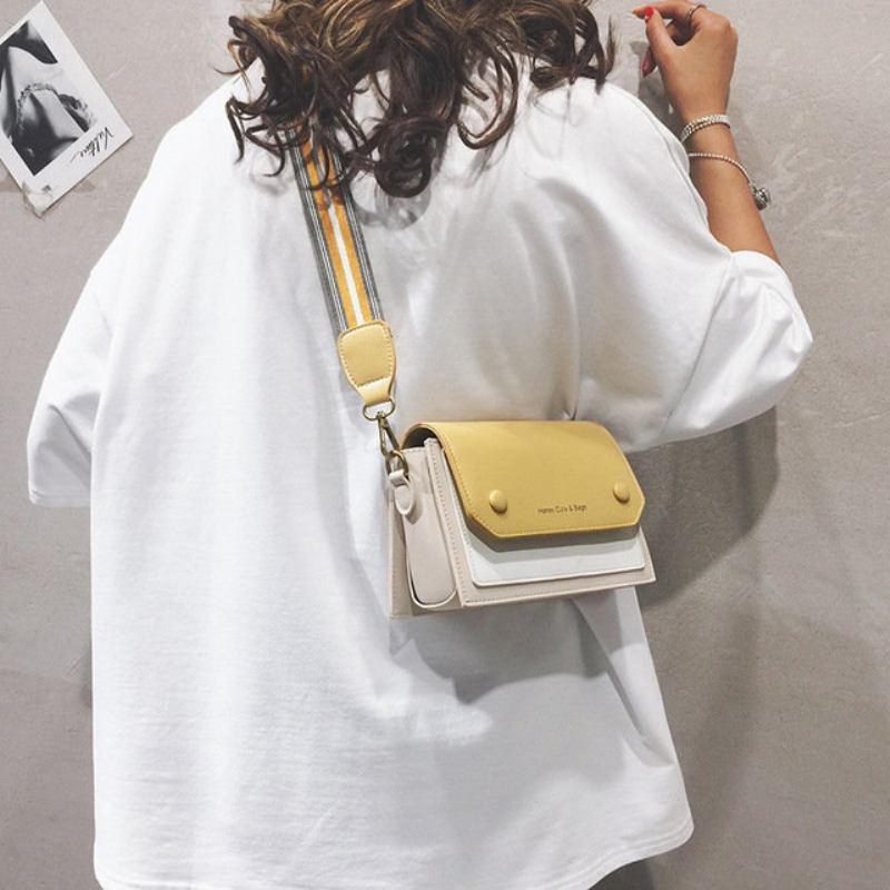 Τσάντα Γυναικεία Ins Super Bean Φασολιών Νέα Μόδα Wild Single Shoulder Messenger Χρώματος Που Ταιριάζει Με Μικρή Τετράγωνη Παλίρροια