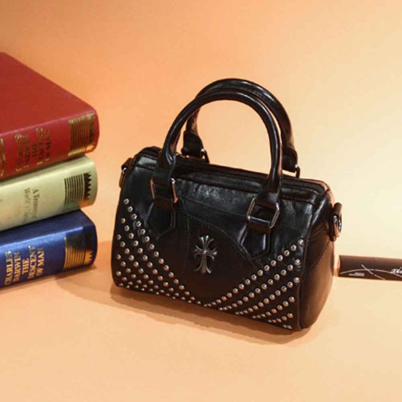 Τσάντα Τύπου Sheepskin Small Square Bag Fashion Round Hardware Rivets Shoulder Messenger Bag