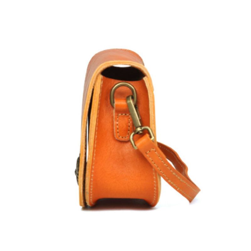 Vegetable Tanned Leather Cross Body Bag Vintage Satchel Bags