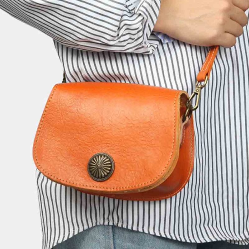 Vegetable Tanned Leather Cross Body Bag Vintage Satchel Bags