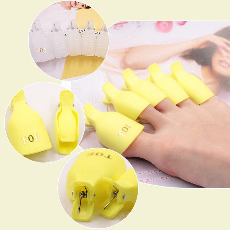 5 Τμχ Πλαστικά Δάχτυλα Soak Off Cap Clip Remove Nail Gel Polish Fixed Cotton For Art Tool