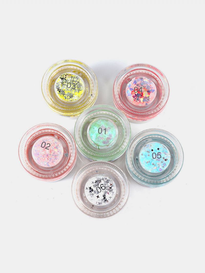 6 Χρώματα Shimmer Eyeshadow Gel Big Sequins Eye Shadow Cream Σκιά Ματιών Μακράς Διαρκείας