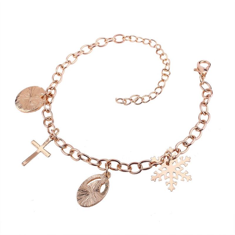 Fashion Charm Bracelet Cross Madonna Snowflake Chain Χρυσό Βραχιόλι Κοσμήματα Για Γυναίκες