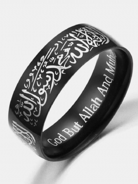 Fashion Muslim Allah Words Δαχτυλίδια Από Ανοξείδωτο Ατσάλι Θρησκευτικά Πολύχρωμα Χρυσά 8 Χιλιοστών Για Άνδρες Γυναίκες