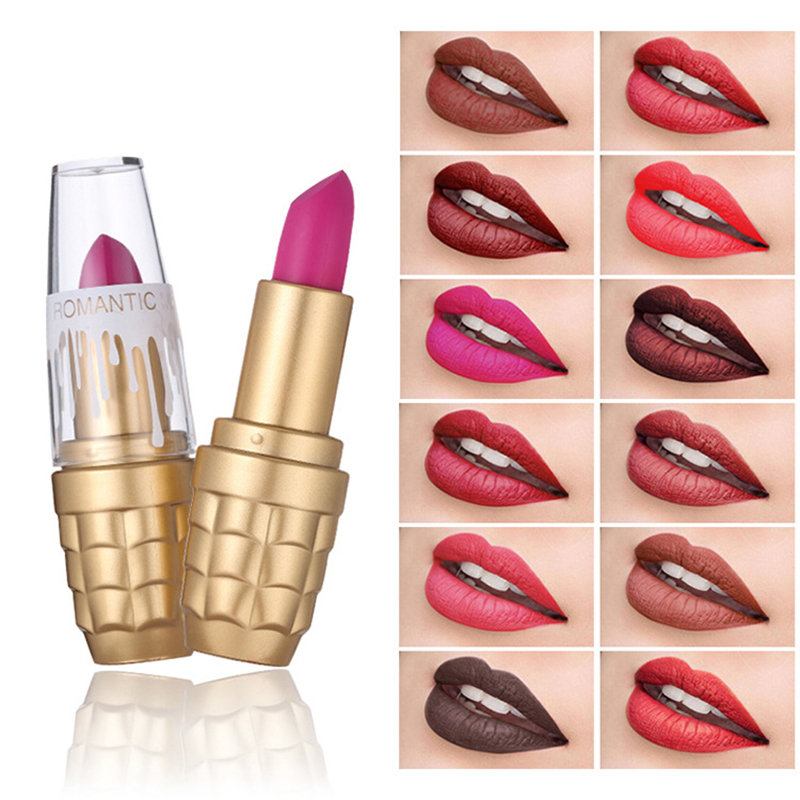 Gold Grenade Matte Lipstick Μεγάλης Διάρκειας Lip Stick Αδιάβροχο Velvet Lip Makeup Cosmetic