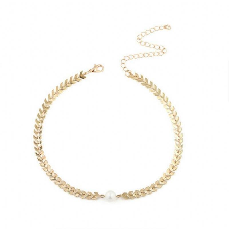 Κολιέ Μόδας Choker Ζυγαριά Ψαριού Clavicle Pearl Chain Κοσμήματα Μοντέρνα Για Γυναίκες