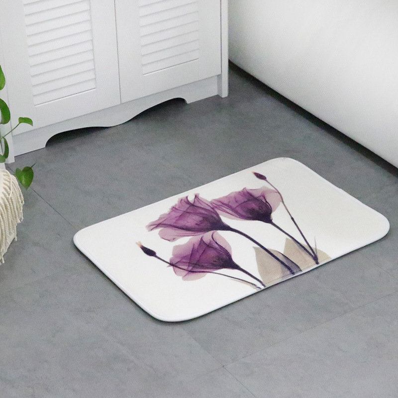 Memory Foam Chronic Rebound Printing Lotus Absorbent Αντιολισθητικό Χαλάκι Home Παιδικό Δωμάτιο Μοκέτα Δαπέδου