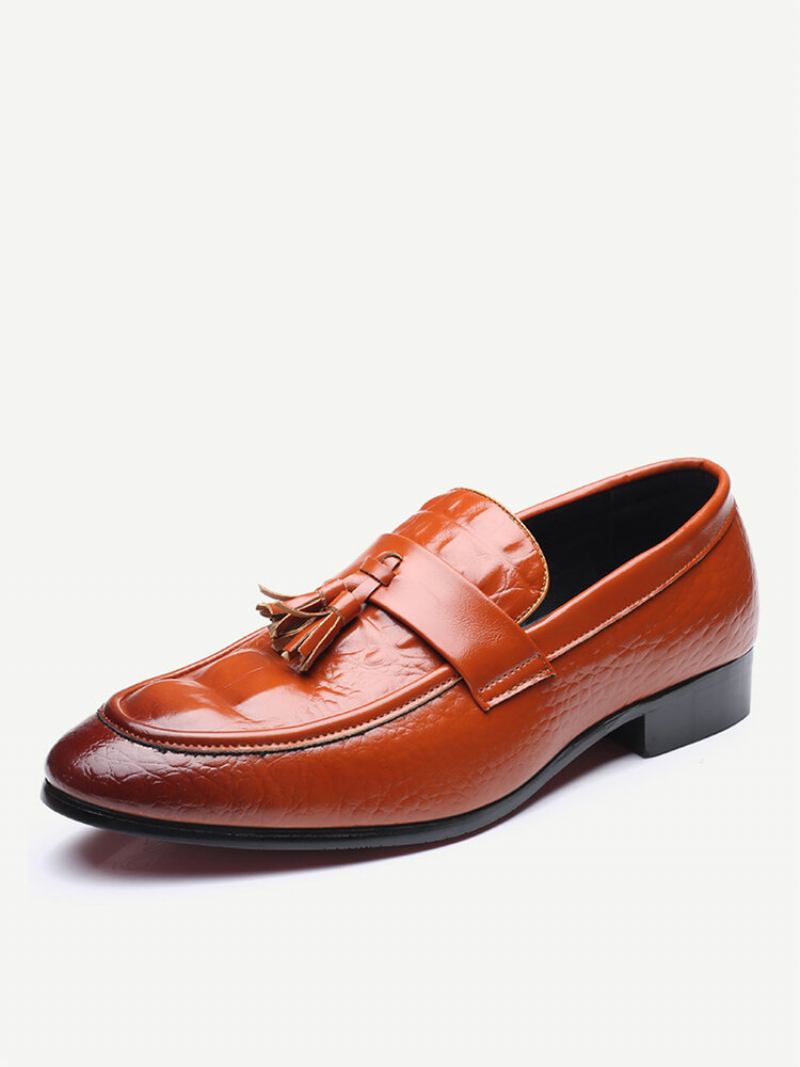 Παπούτσια Με Δερμάτινα Loafers Slip On Dress Για Άνδρες Με Σχέδιο Κροκόδειλου