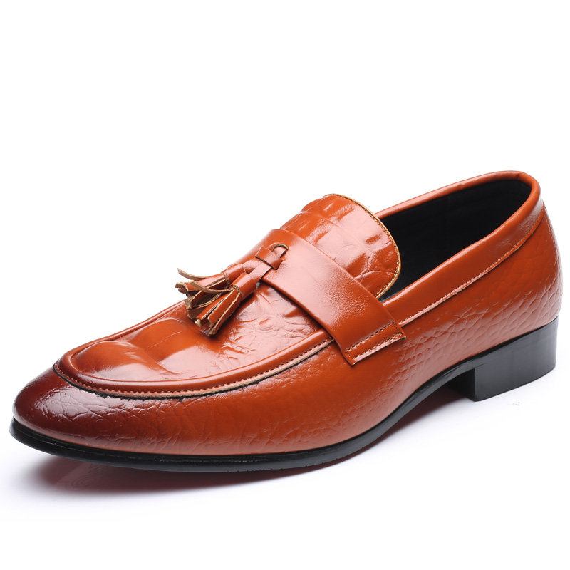 Παπούτσια Με Δερμάτινα Loafers Slip On Dress Για Άνδρες Με Σχέδιο Κροκόδειλου