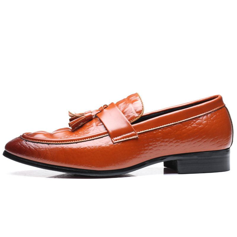 Παπούτσια Με Δερμάτινα Loafers Slip On Dress Για Άνδρες Με Σχέδιο Κροκόδειλου