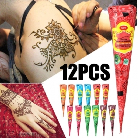 Σετ Πάστας Τατουάζ 12 Τεμ. Long-lasting Shimmer Temporary Tattoo Cream For Body Art