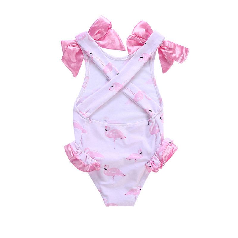 Swan Printed Toddler Girls Bows Εξώπλατο Μαγιό Κοστούμι Παραλίας Για 1y-7y