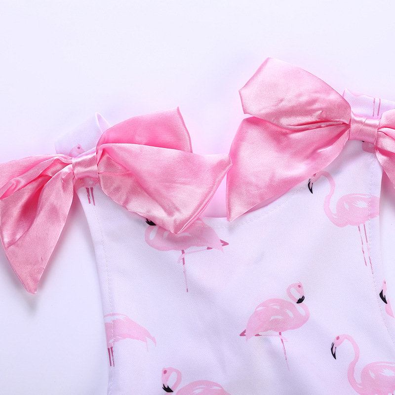 Swan Printed Toddler Girls Bows Εξώπλατο Μαγιό Κοστούμι Παραλίας Για 1y-7y