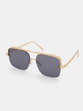 Unisex Metal Big Square Half Frame Πολύχρωμα Γυαλιά Ηλίου Anti-uv Fashion