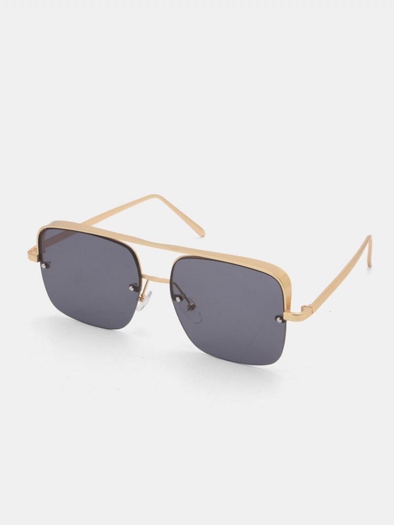 Unisex Metal Big Square Half Frame Πολύχρωμα Γυαλιά Ηλίου Anti-uv Fashion