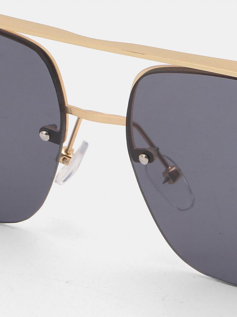 Unisex Metal Big Square Half Frame Πολύχρωμα Γυαλιά Ηλίου Anti-uv Fashion