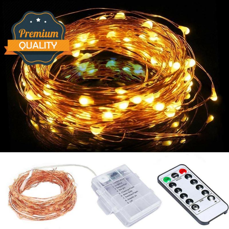 5m 10m Led Twinkle Light Outdoor Indoor Fairy String Christmas Diy Aa Αδιάβροχο Ασύρματο Τηλεχειριστήριο Με Μπαταρία