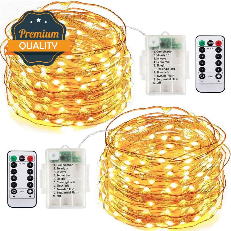 5m 10m Led Twinkle Light Outdoor Indoor Fairy String Christmas Diy Aa Αδιάβροχο Ασύρματο Τηλεχειριστήριο Με Μπαταρία