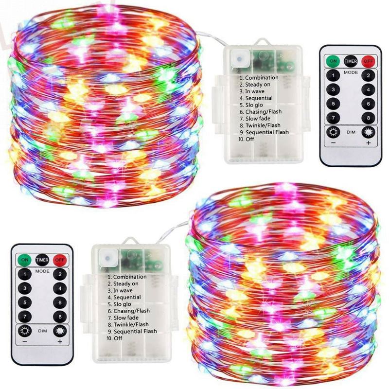 5m 10m Led Twinkle Light Outdoor Indoor Fairy String Christmas Diy Aa Αδιάβροχο Ασύρματο Τηλεχειριστήριο Με Μπαταρία