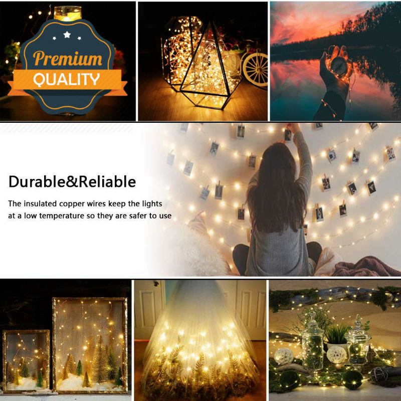 5m 10m Led Twinkle Light Outdoor Indoor Fairy String Christmas Diy Aa Αδιάβροχο Ασύρματο Τηλεχειριστήριο Με Μπαταρία