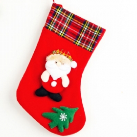 Κορυφαία Σε Πωλήσεις Σχέδιο Κάλτσες Χριστουγεννιάτικες Διακοσμήσεις Ύφασμα Καρό Άγιος Βασίλης Τσάντα Δώρου