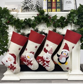 Μεγάλη Νέα Χριστουγεννιάτικη Κάλτσα Creative Santa Snowman Elk Τσάντα Δώρου Καραμέλα Διακόσμηση Μενταγιόν